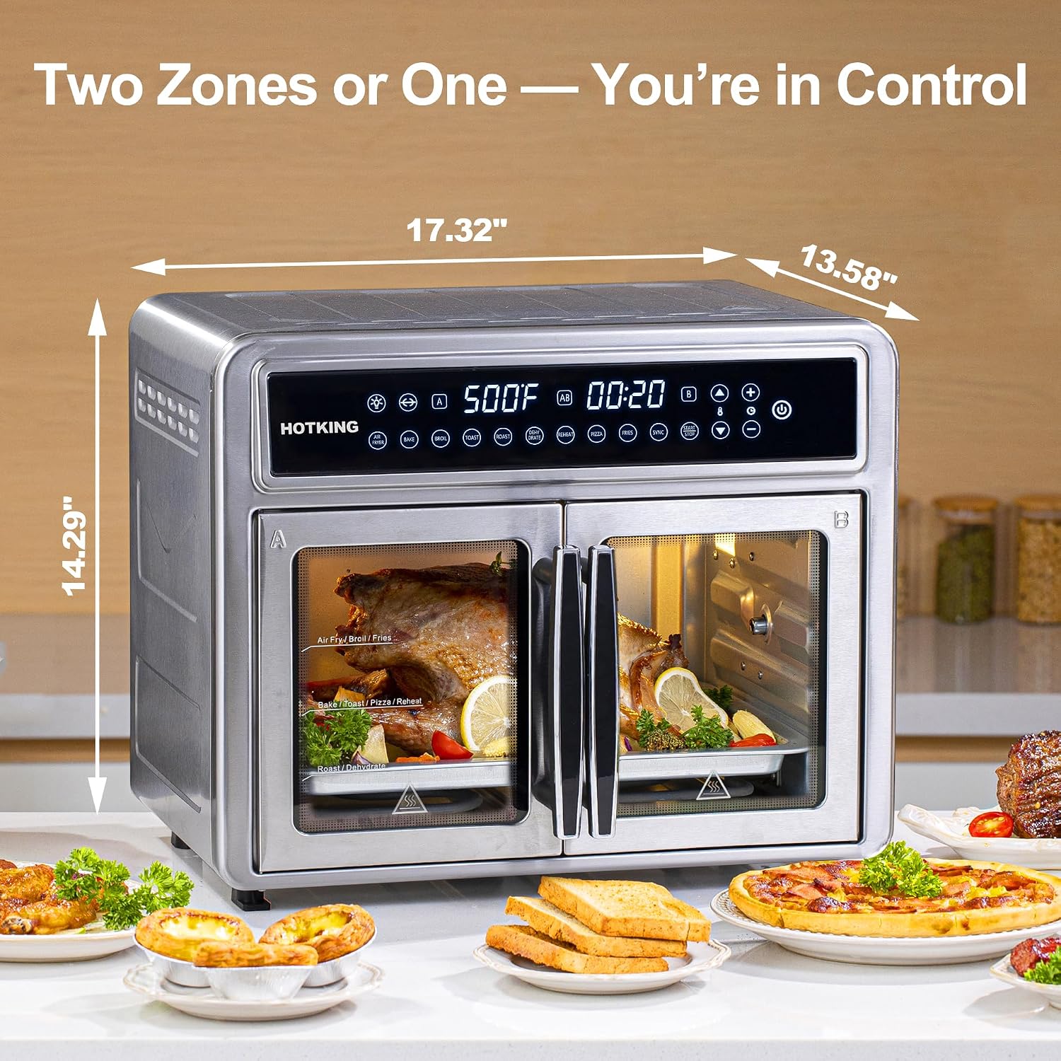 Detalle 2 de HotKing Air Fryer Toaster Oven 28 QT