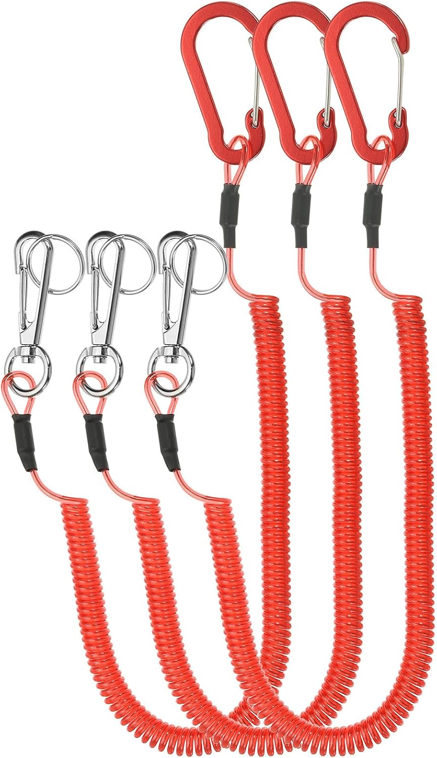 Thumbnail 6 de PATIKIL 3pcs Retractable Spring Coil Straps with Aluminium Rotatable Clip (Clear) – 10" Stretch Lanyard Cord