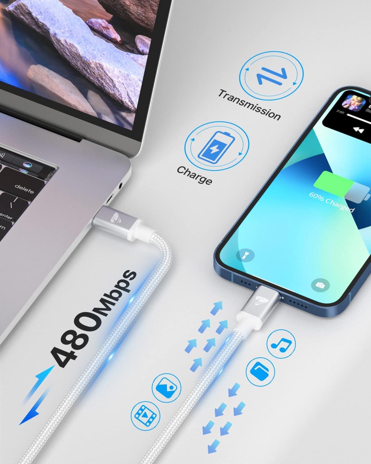 Thumbnail 2 de Aioneus USB‑C to Lightning Cable 3m