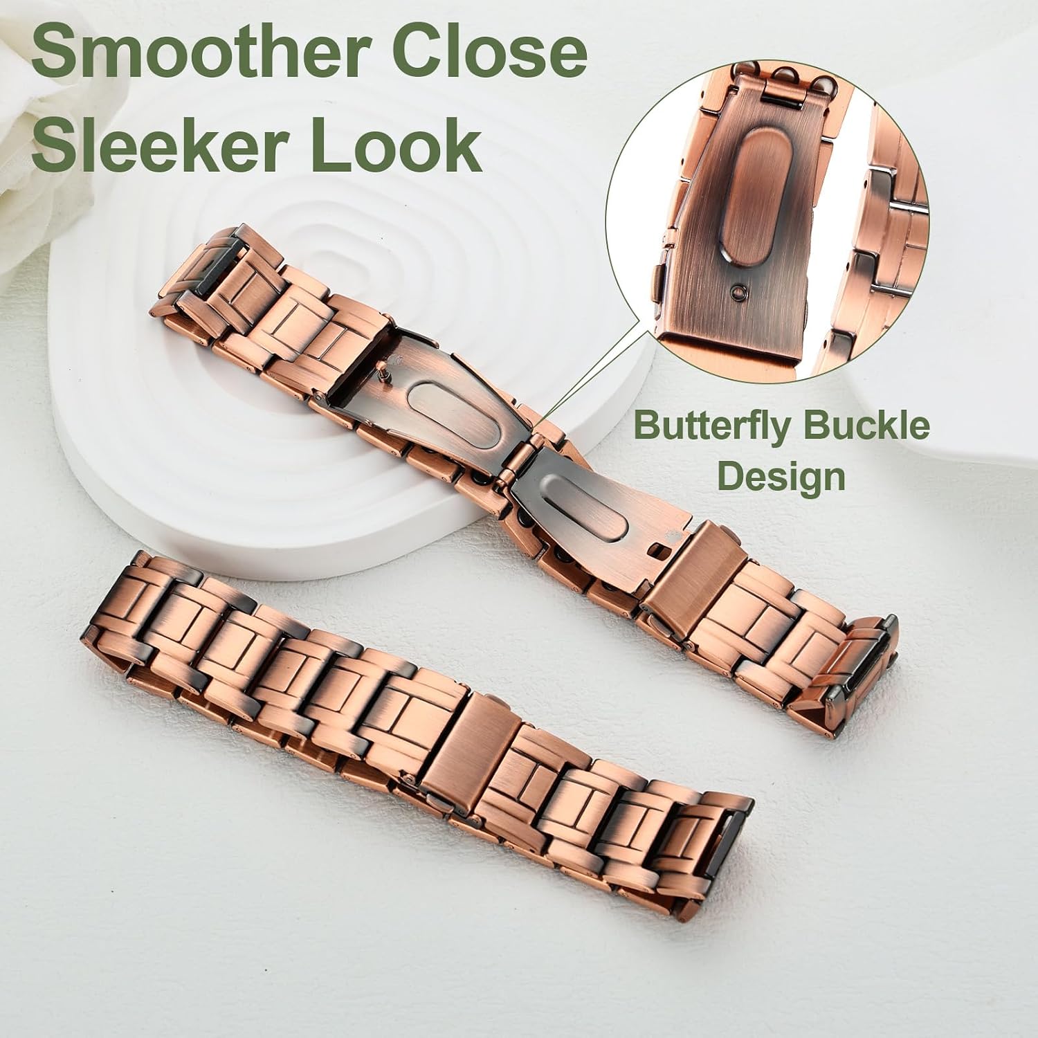 Detalle de MagEnergy 99.99% Copper Bracelet for Men with Ultra Strong Magnets