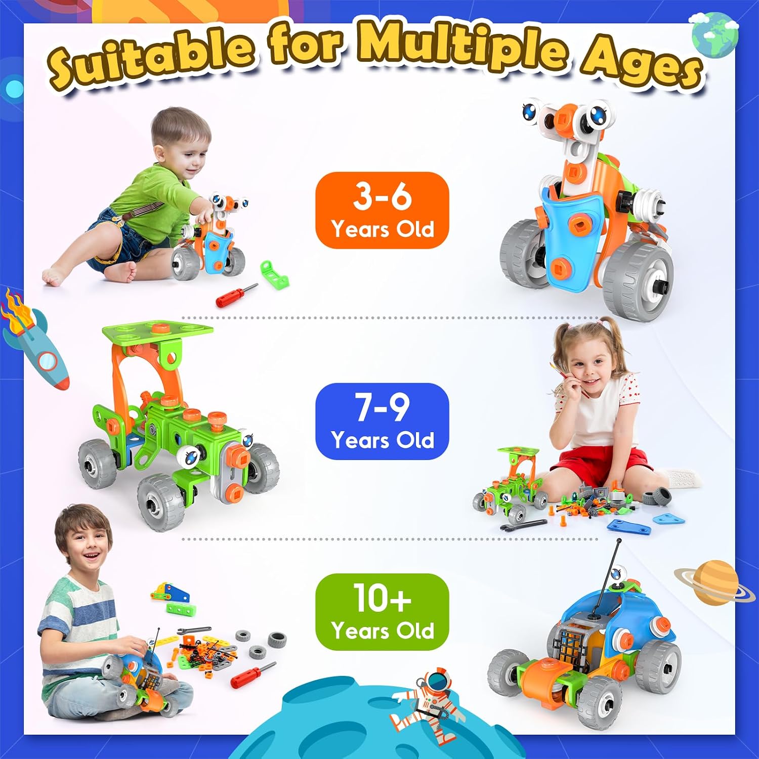 Thumbnail 5 de iKidiki Giochi Costruzioni 10 in 1 STEM 5-10 anni