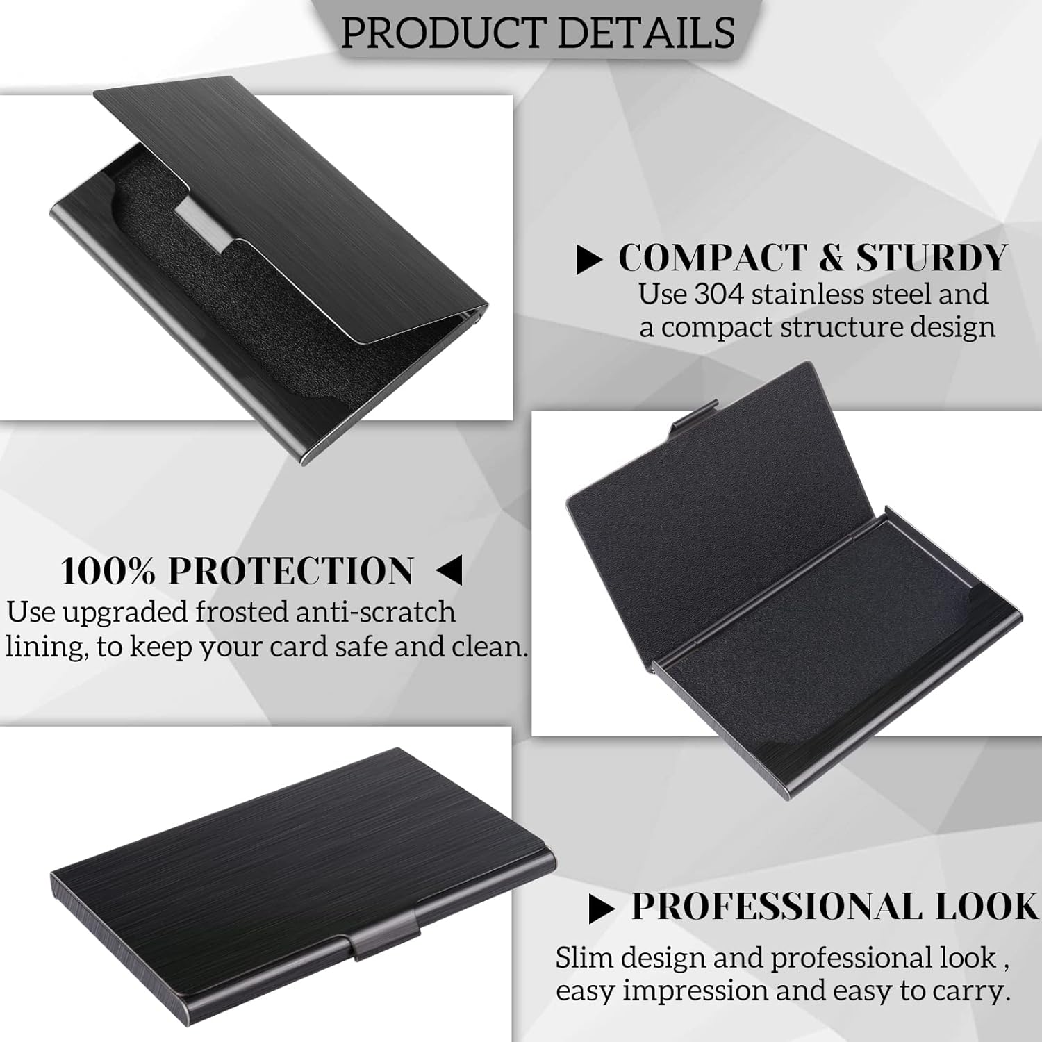 Thumbnail 2 de DMFLY Slim Stainless Steel Business Card Holder (Metal Card Case) – Buckle Style Shut