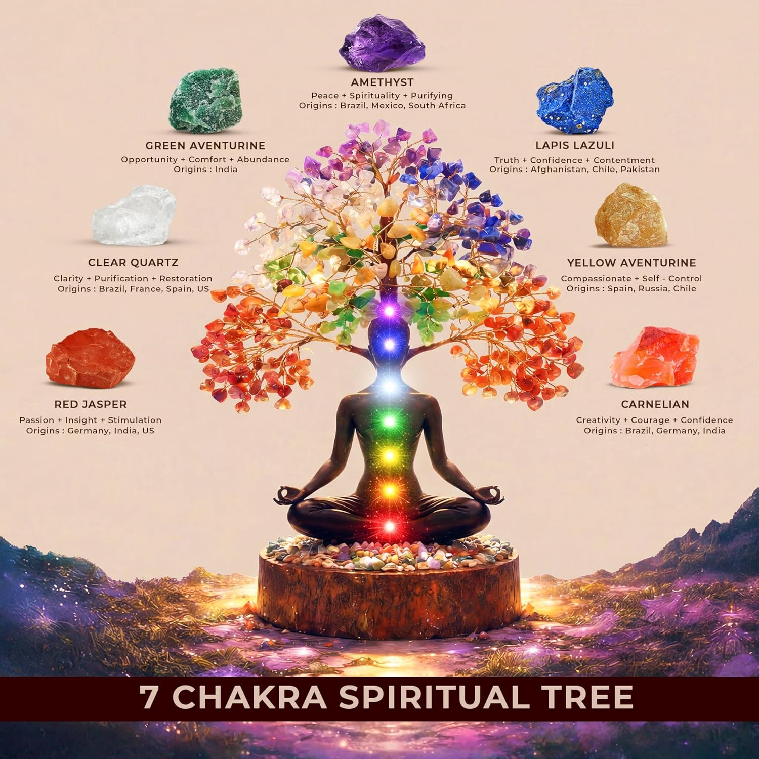 Thumbnail 2 de Crystal Tree of Life 7 Chakra