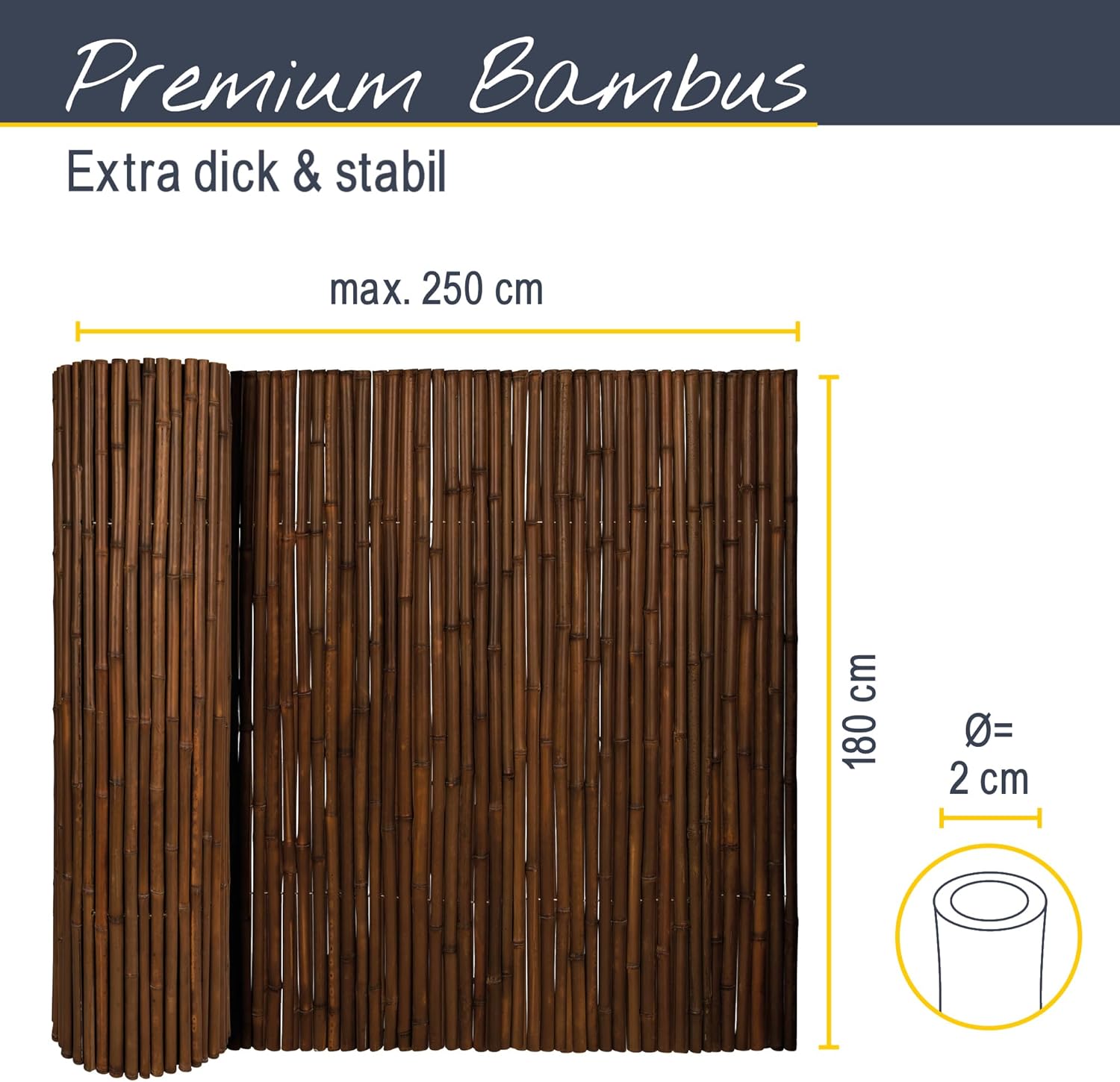 Thumbnail 1 de Sol Royal Bambus Sichtschutzzaun 180x250cm Dunkelbraun