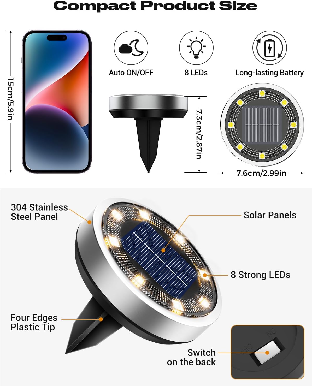 Thumbnail 5 de btfarm Solar Bodenleuchten 10 Stück 8 LEDs