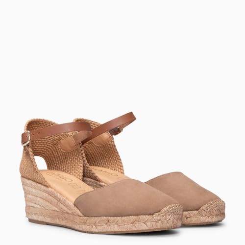 Thumbnail 2 de Espadrilles à Talon compensé en Cuir Taupe - miMaO, EU 39