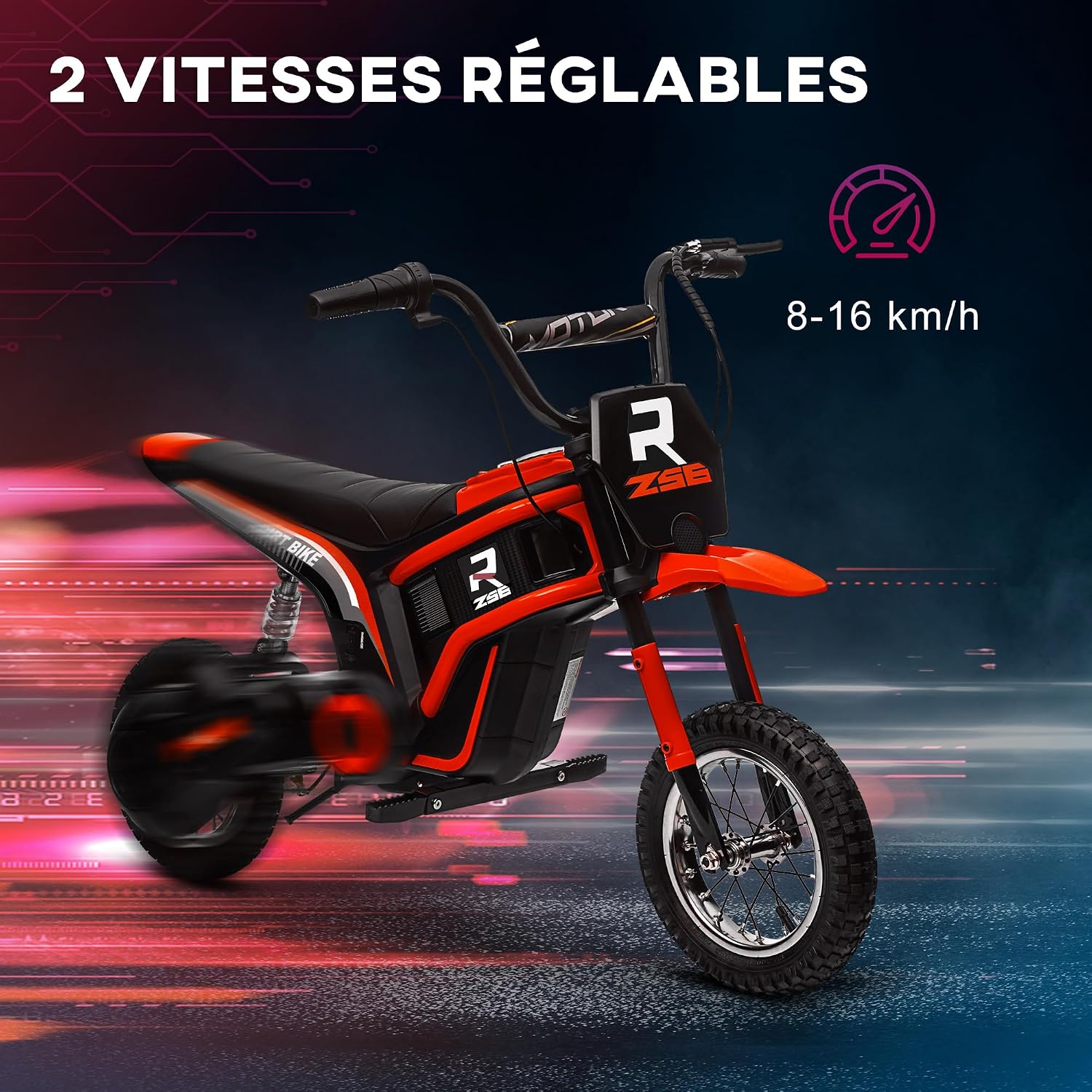 Thumbnail 3 de HOMCOM 370-304V90RD elektrische crossmotor voor kinderen, 350 W