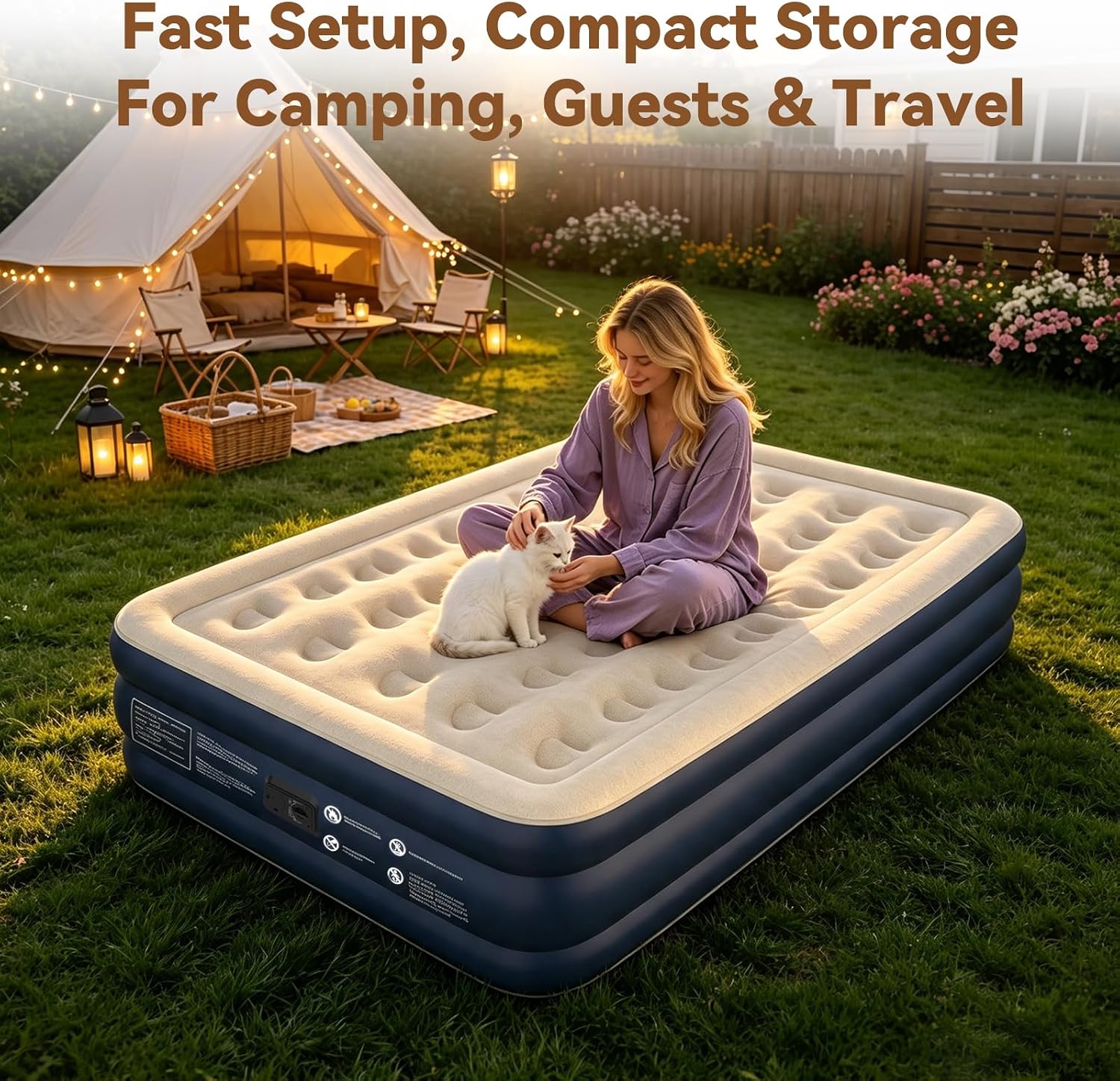 Detalle 2 de Maeytau MY-Airmts Queen Air Mattress, 18-Inch with Built-In Pump