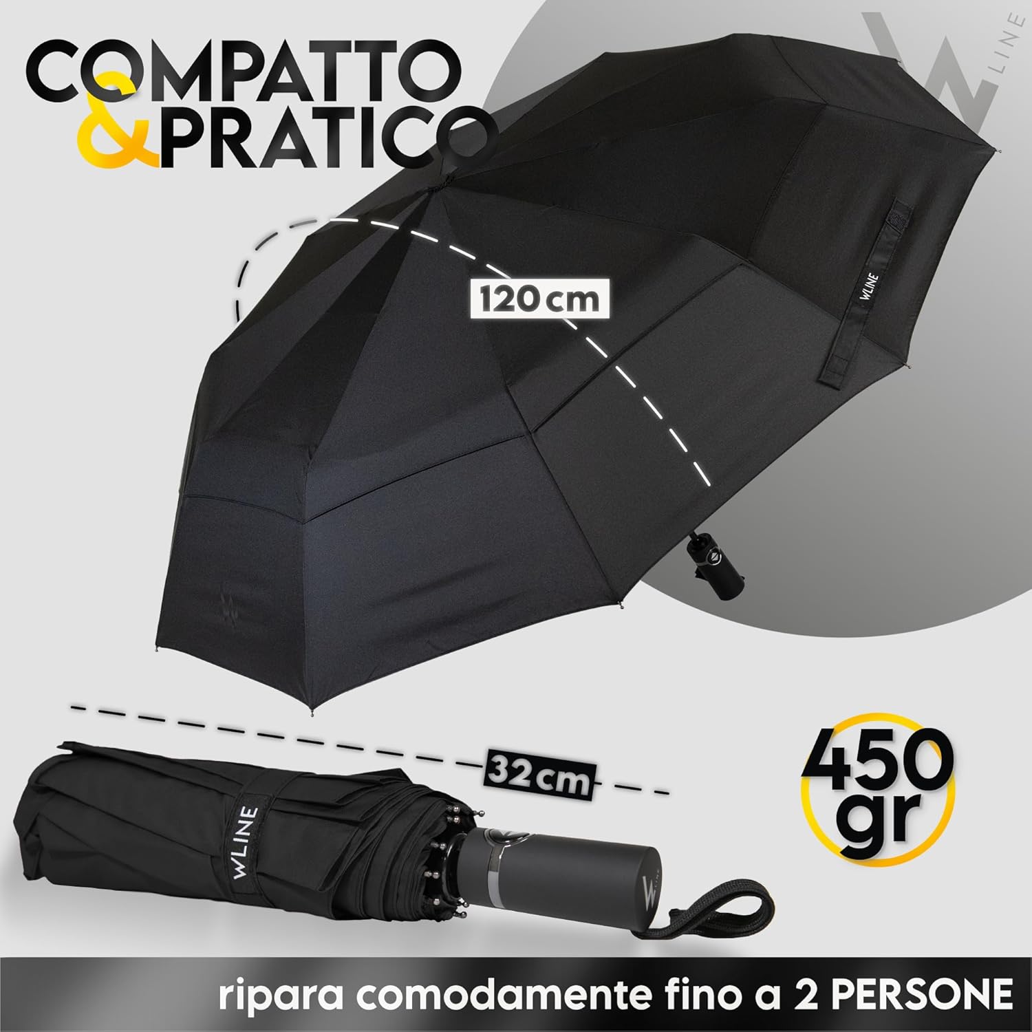 Thumbnail 4 de WLine Wind Ombrello Pieghevole antivento 104 cm ☔