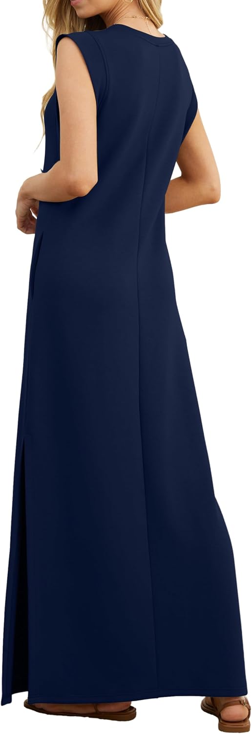 Detalle de GRECERELLE Womens Summer Maxi Dress with Split and Pockets