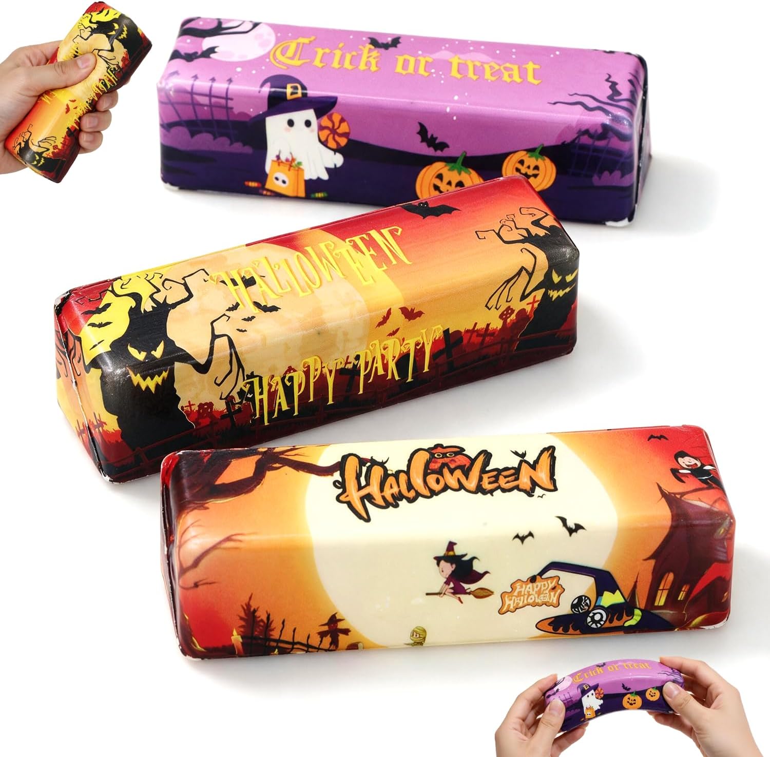 Detalle de SUNOWE 3-Piece Halloween Butter Squishy Set, Slow-Rebound Fidget Toy