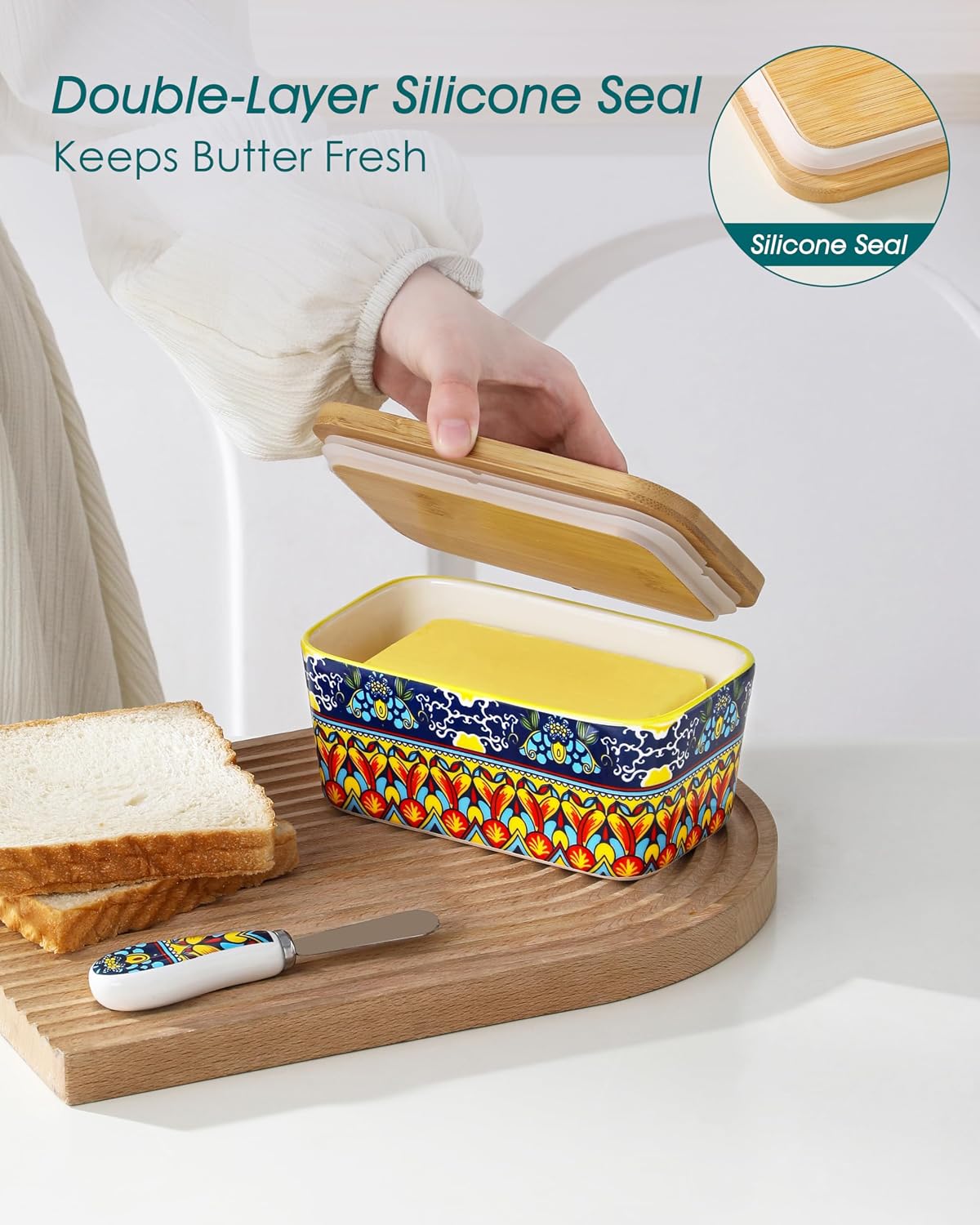 Thumbnail 5 de vancasso Ceramic Butter Dish, 6.5-Inch