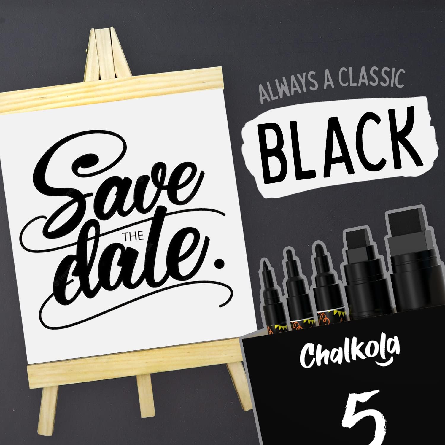 Thumbnail 6 de Chalkola Kreidestifte Schwarz – 5er Multipack mit Spitzen von 1 bis 15 mm