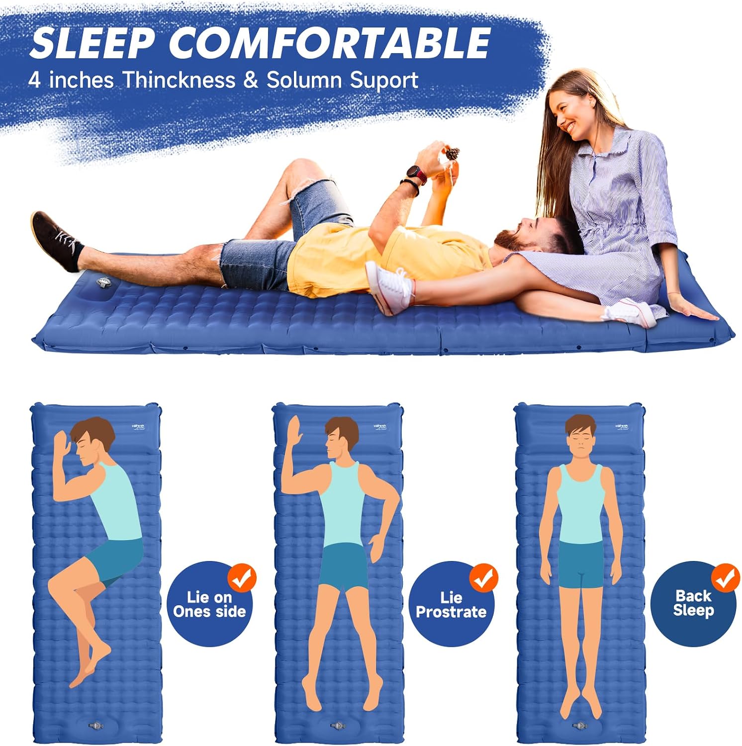 Detalle 2 de HiiPeak Camping-Isomatte 1,1 kg Luftmatratze