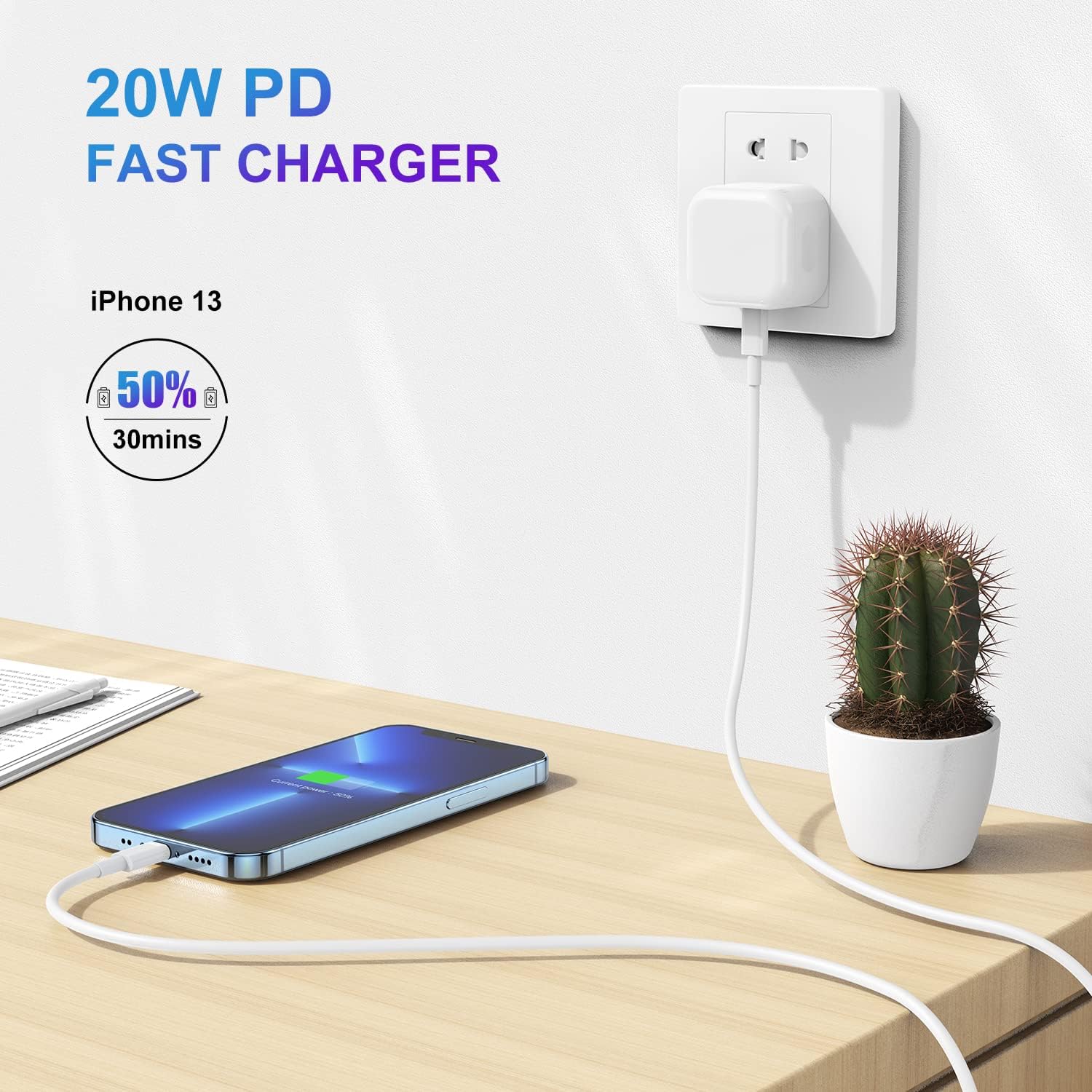 Detalle 2 de Apple 20W USB‑C Power Adapter with 2m Lightning cable