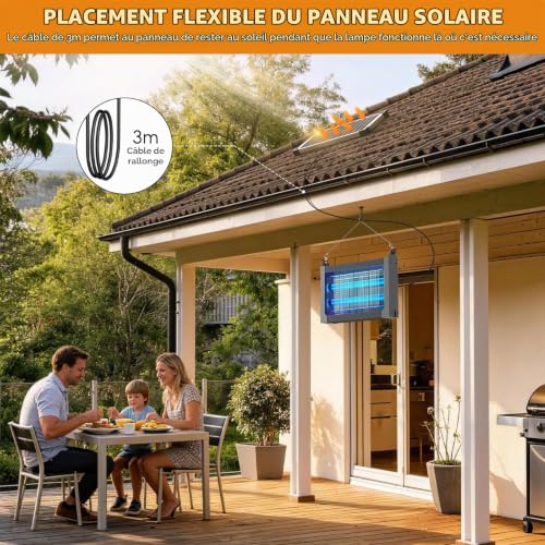 Detalle de Anysun Destructeur d'Insectes Solaire: Lampe Anti Moustique Extérieur 4500V