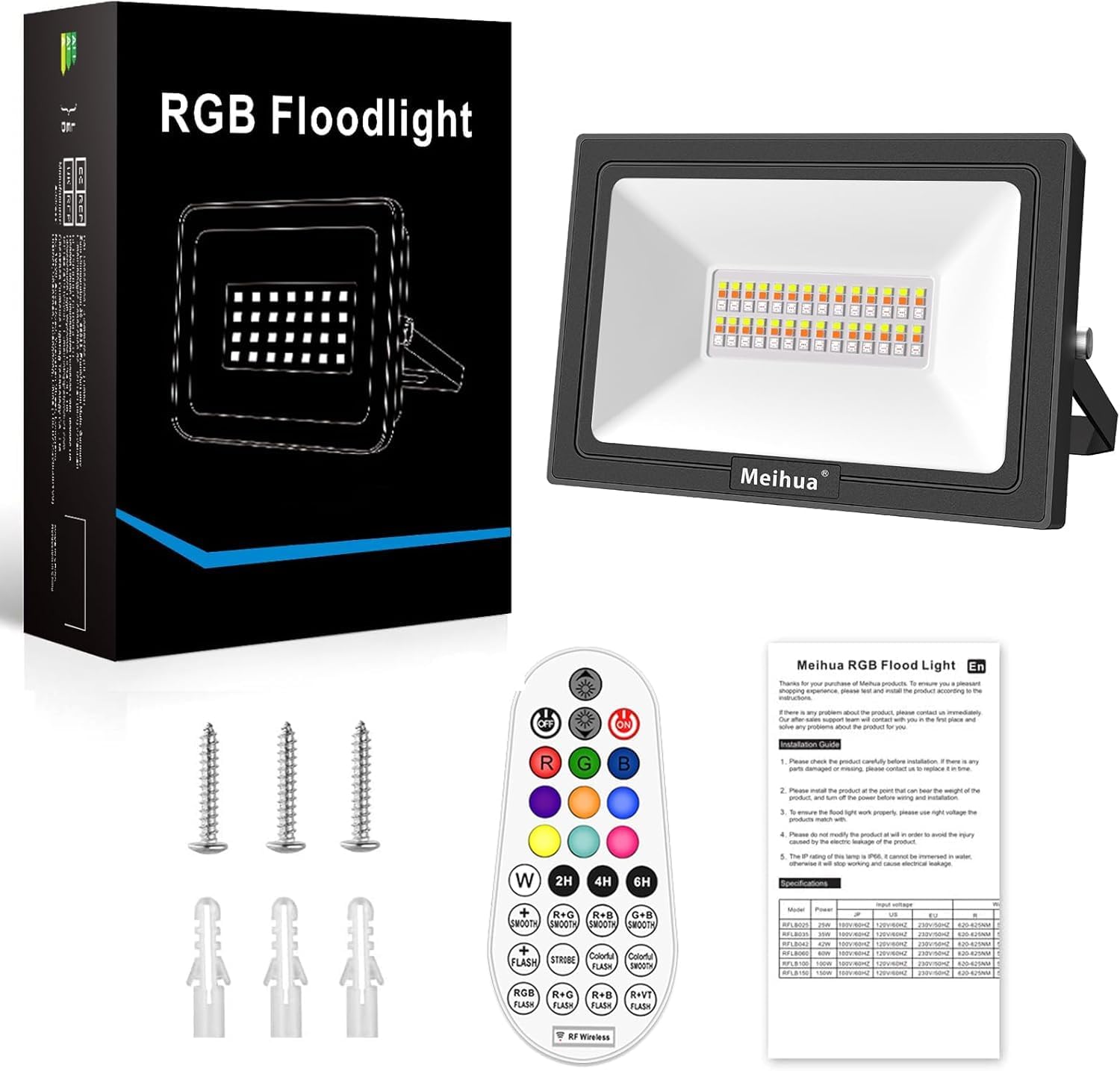 Thumbnail 6 de MEIHUA RFLB035 reflektor LED RGB 35 W, IP66, pilot i timer
