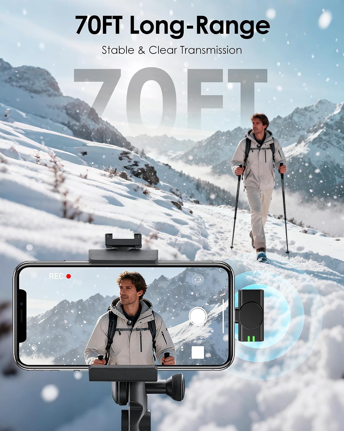 Detalle 1 de Wireless Lavalier Microphone with 360° Clip