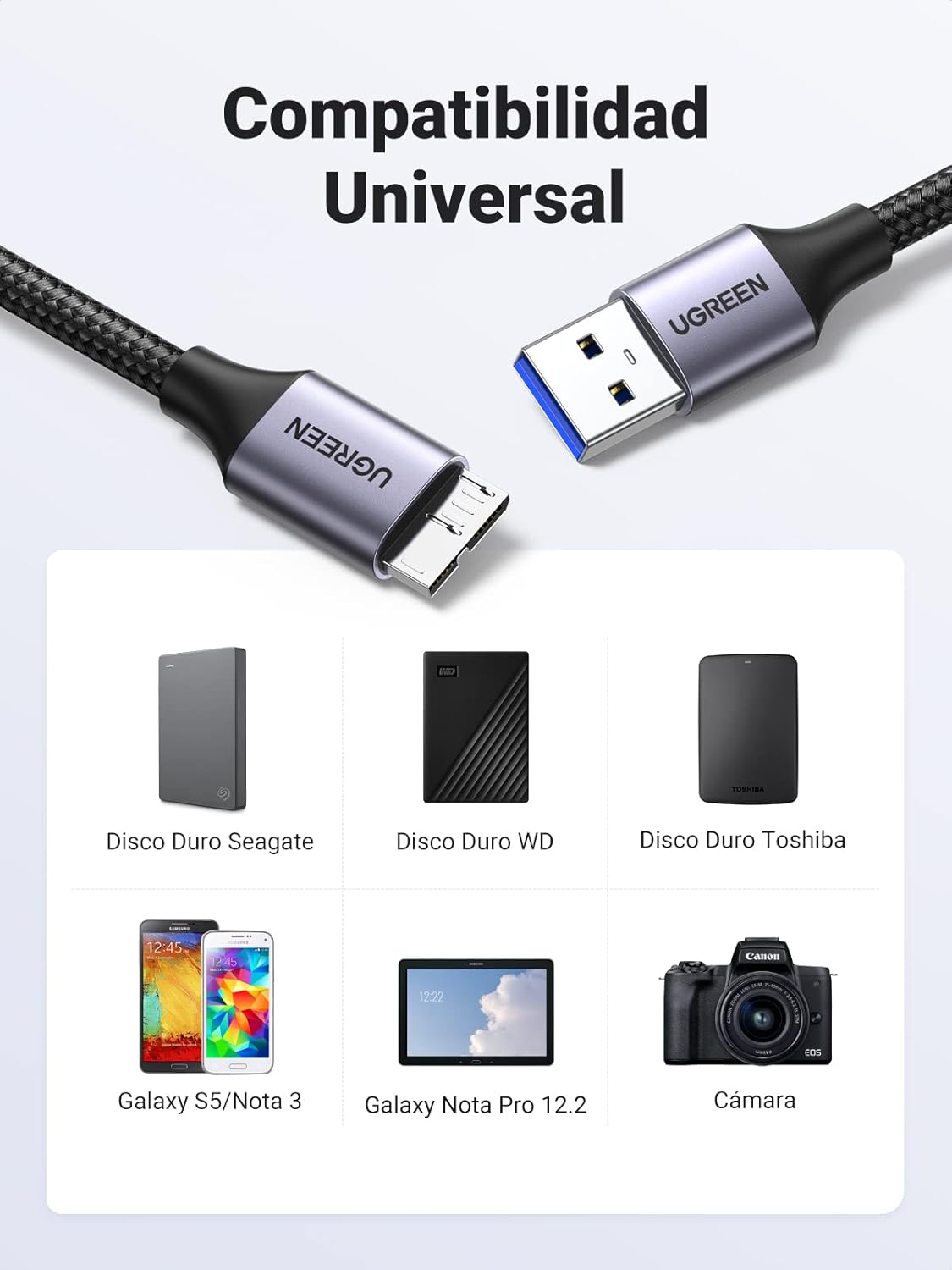 Thumbnail 3 de UGREEN Cable USB 3.0 Tipo A a Micro B para Disco Duro 🚀