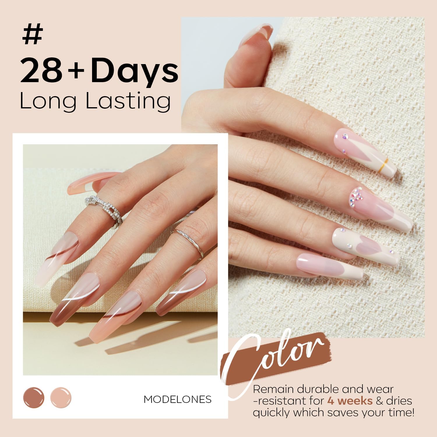Thumbnail 3 de Modelones gelnagellakset met 6 nude-, roze- en bruintinten, UV-gel