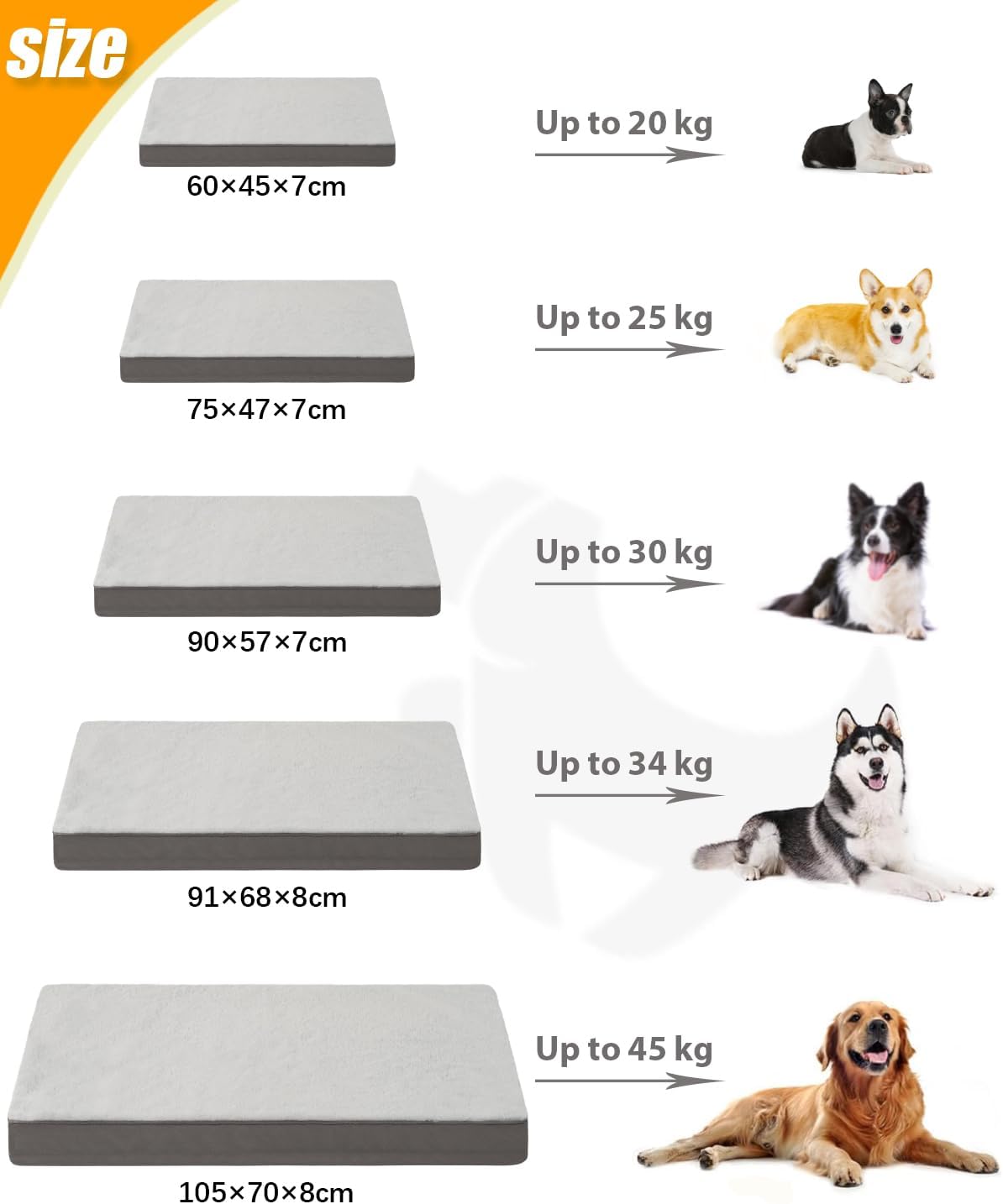 Thumbnail 5 de KSIIA Large Orthopedic Dog Bed 105x70 cm
