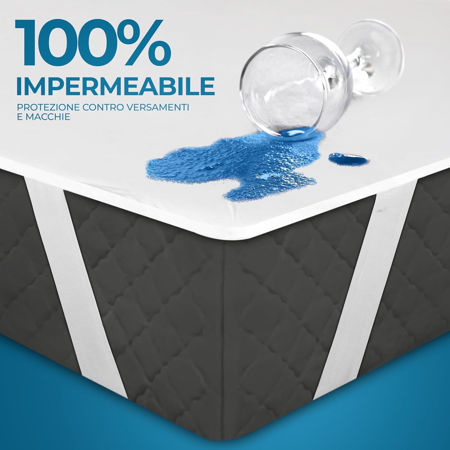 Detalle 2 de Utopia Bedding Coprimaterasso impermeabile traspirante 140x200 cm con cinghie elastiche e certificazione Oeko-Tex