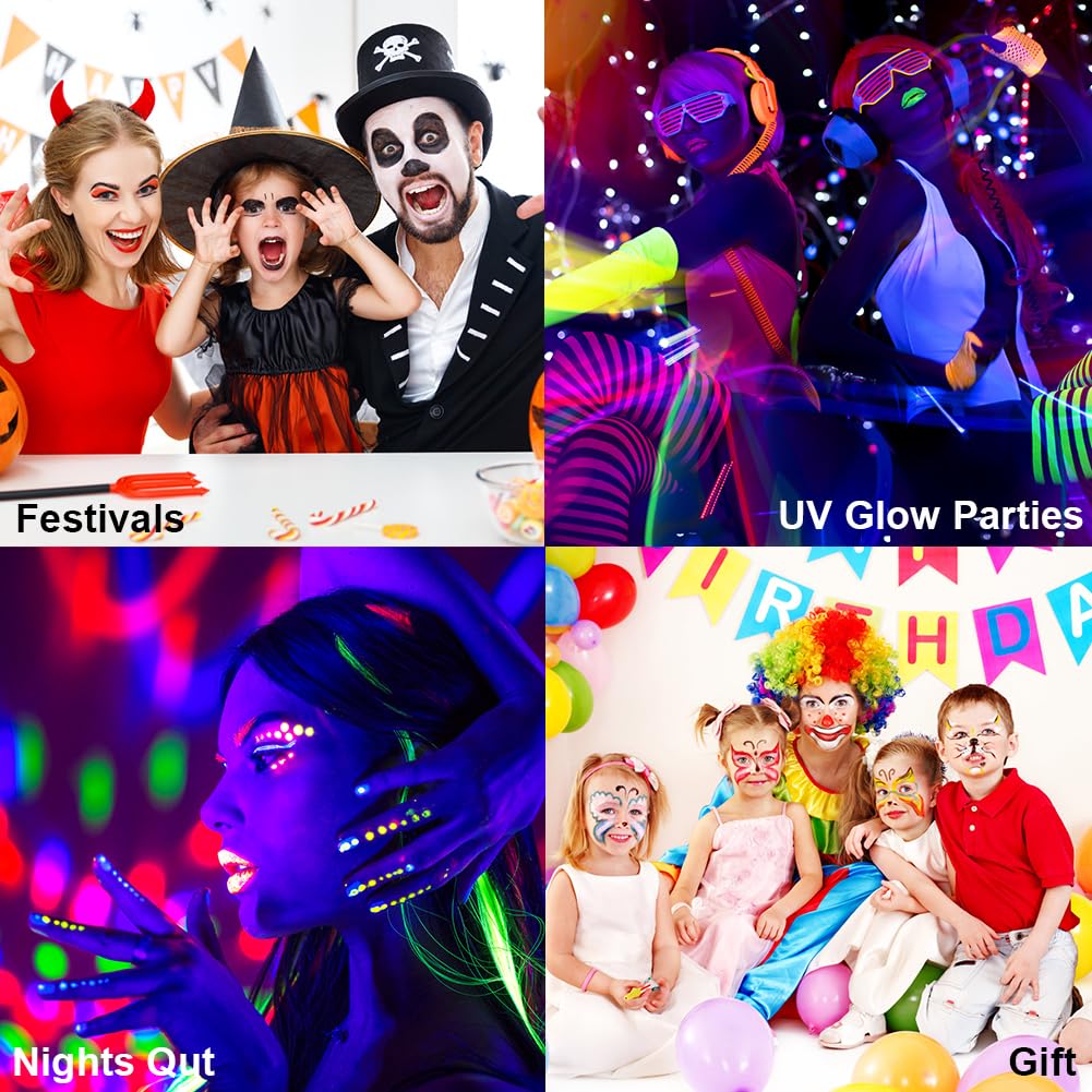 Thumbnail 6 de URAQT Kinderschminke Set – 2er Pack mit UV Face Paint und 15-Farben Schminkpalette für Kinder und Erwachsene