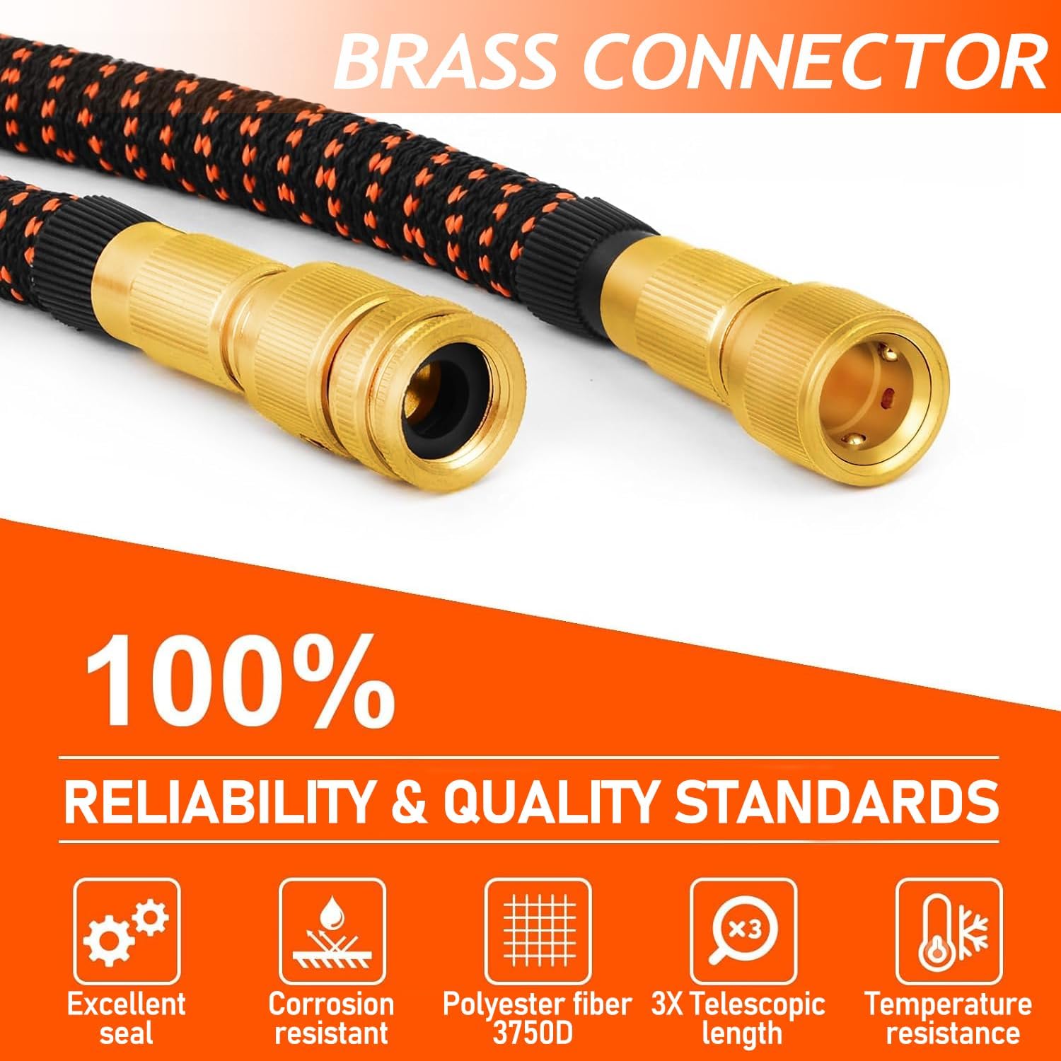 Detalle 2 de RIZENCE Upgraded Expandable Garden Hose Pipe 30–100ft with 10-Mode Spray Gun (10m)