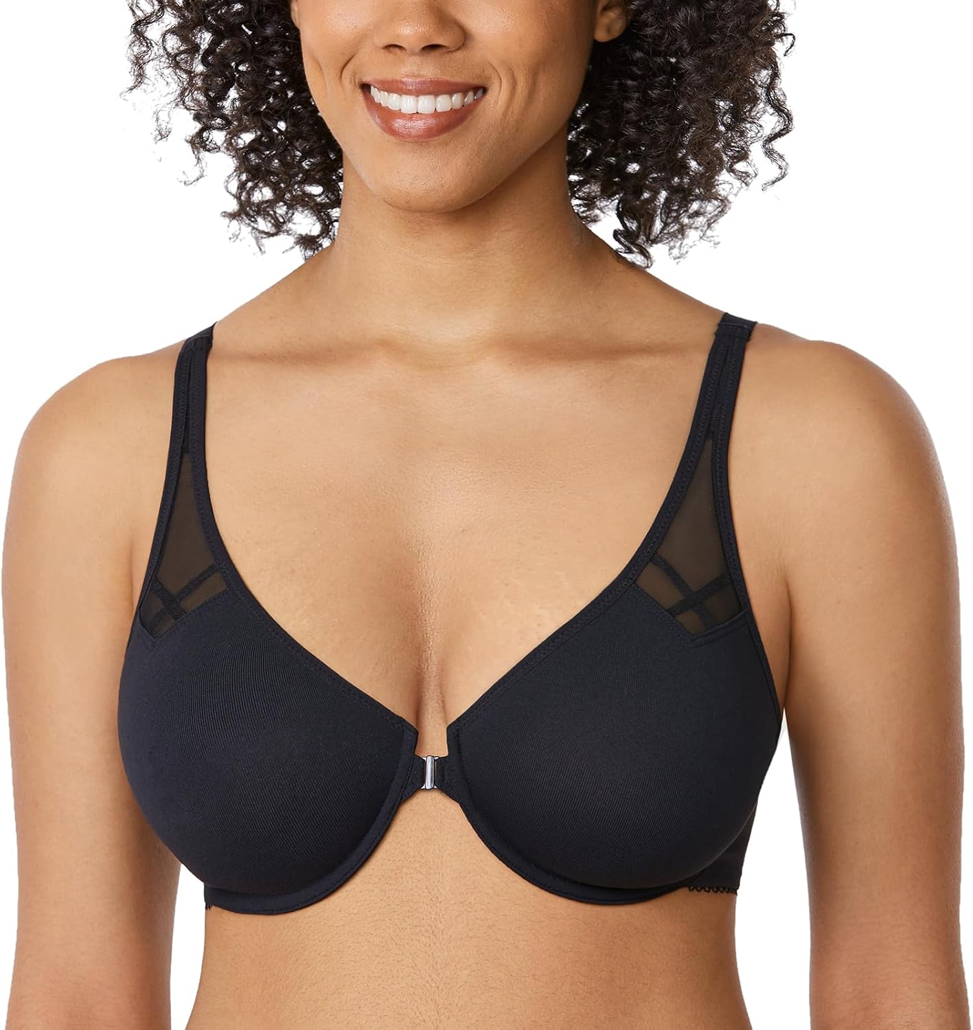 Detalle de DELIMIRA Soutien-gorge femme grande taille à fermeture devant invisible, armatures et décolleté plongeant