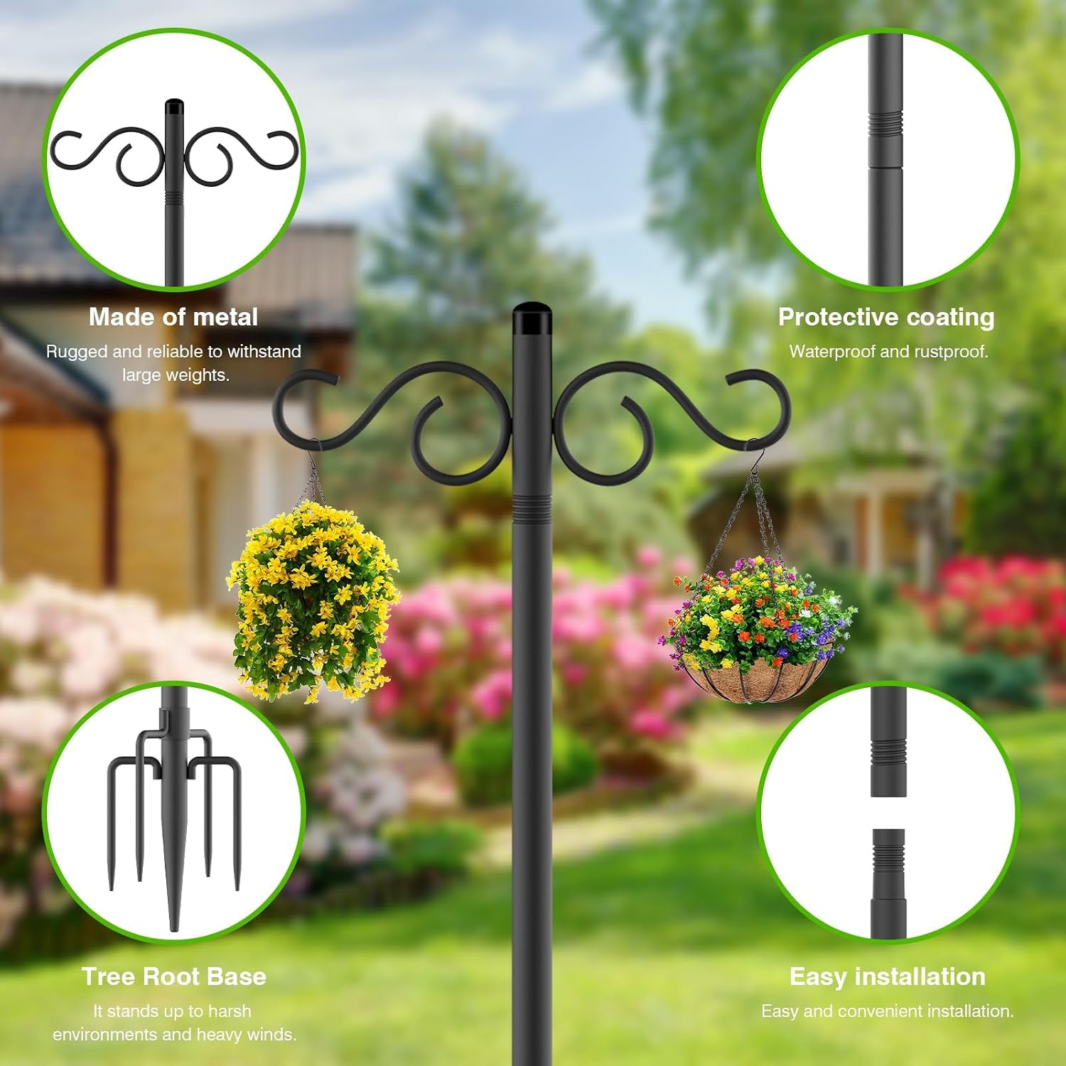 Thumbnail 6 de RCUICA Double Shepherd's Hooks, 110-Inch