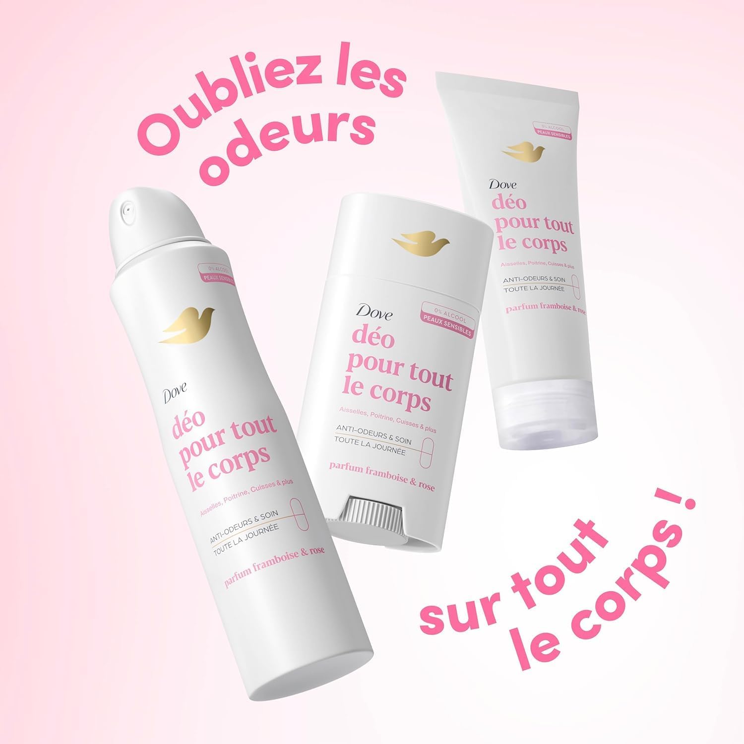 Thumbnail 6 de Dove Déodorant spray Framboise & Rose 2×150 ml