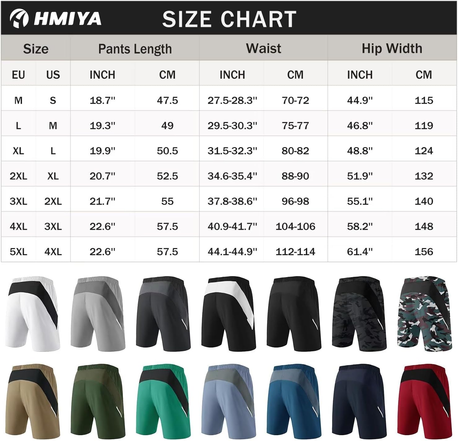 Thumbnail 5 de HMIYA Men's Sport Shorts Quick‑Dry
