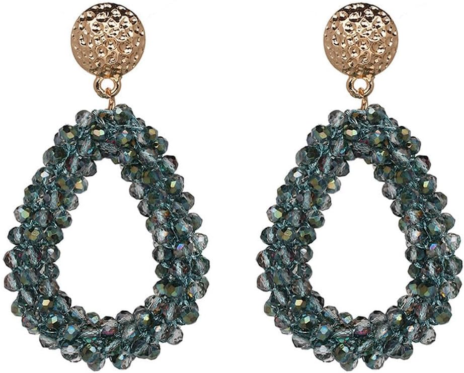 Detalle de Caiduoduo Bohemian Ohrhänger mit Kristalltröpfchen