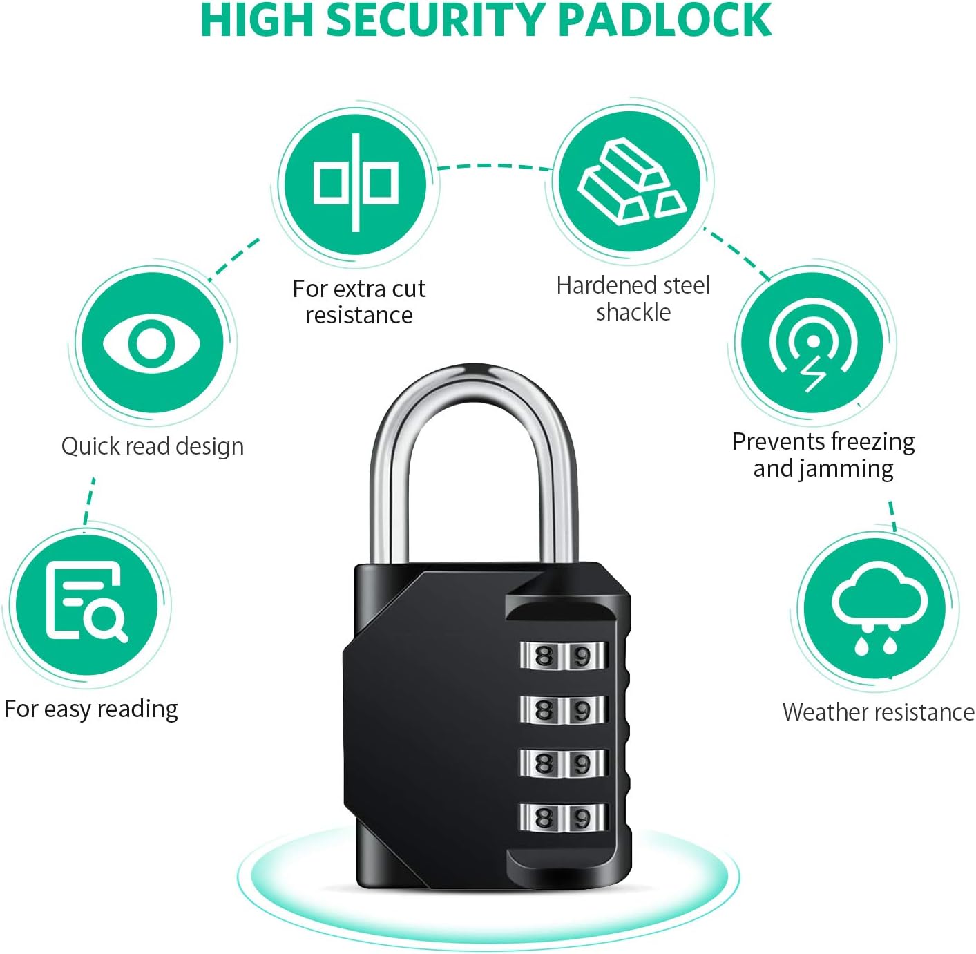 Thumbnail 1 de BeskooHome Combination Padlock 3-pack 4-digit