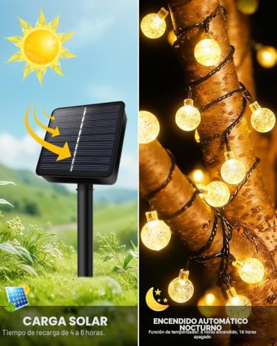 Thumbnail 2 de Auting Cadena de luces solares para exterior 6M 30LED IP65