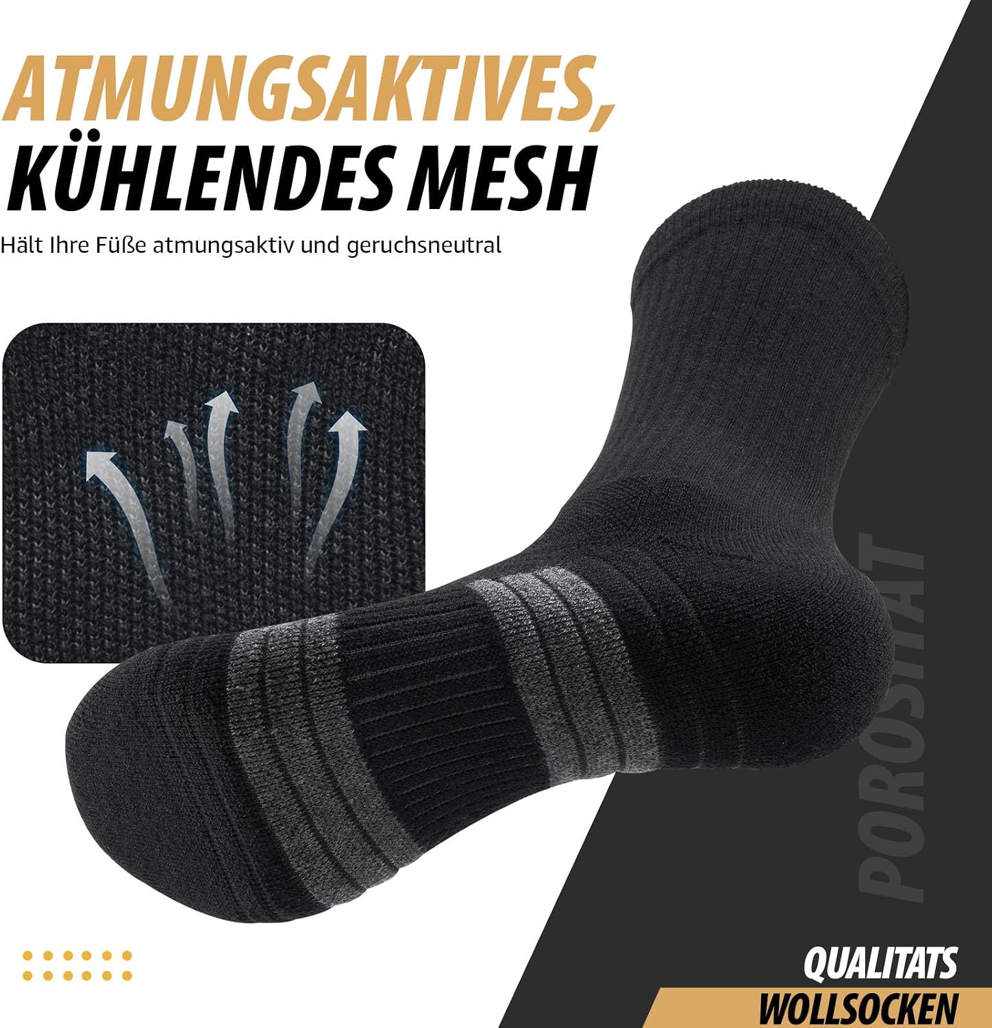 Thumbnail 2 de Ruixue Merino Wandersocken – Merino Wandersocken für Herren, Damen & Kinder (3 Paar)