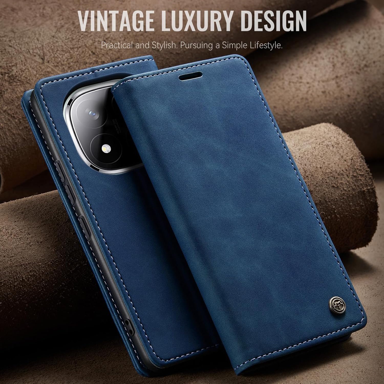 Thumbnail 2 de Monweicz Klapphülle aus PU-Leder für Xiaomi Poco X7 5G – Blau mit Ständerfunktion, Kartenfach und Magnetverschluss