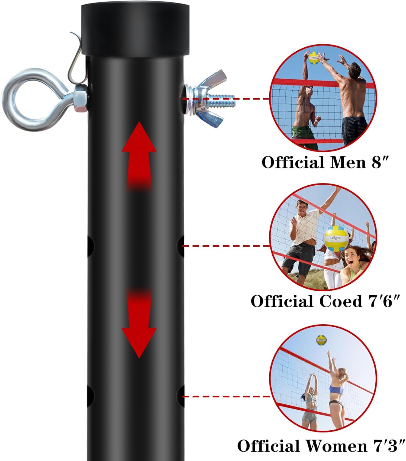 Thumbnail 1 de Zdgao Volleyball and Badminton Combo Set for Backyard — 20FT/32FT Net, Adjustable Poles, 6-Piece Steel Frame, Includes Balls, Rackets, Shuttlecocks, Boundary Line & Carry Bag