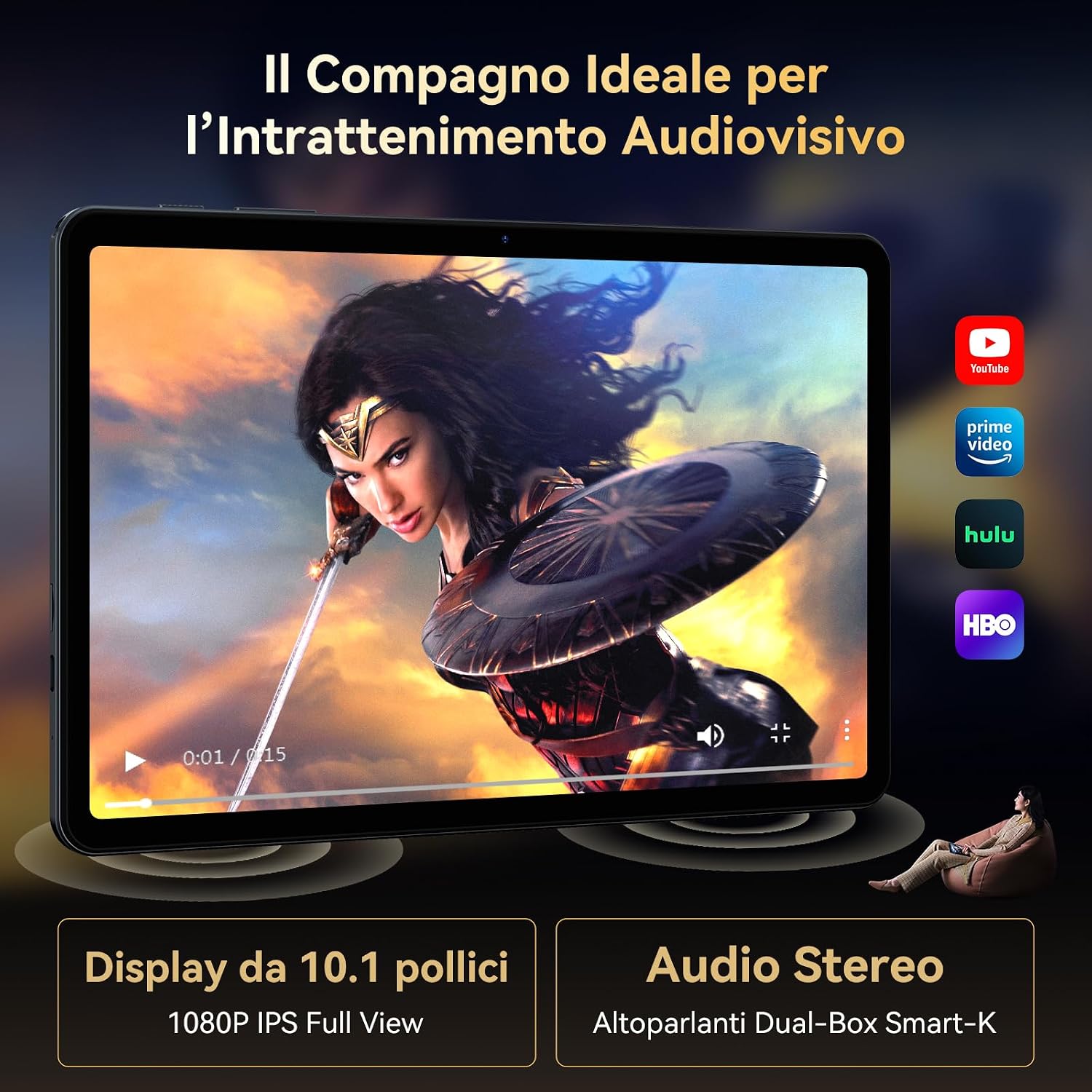 Detalle de TABWEE Tablet con Tastiera e Penna: 18 GB RAM, 128 GB ROM, schermo da 10,1'' e Gemini AI 3.1Pro