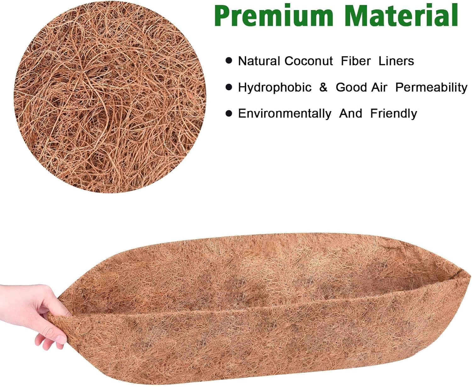 Thumbnail 4 de 2PCS Trough Coco Replacement Liners for 24 Inch Round Window Box
