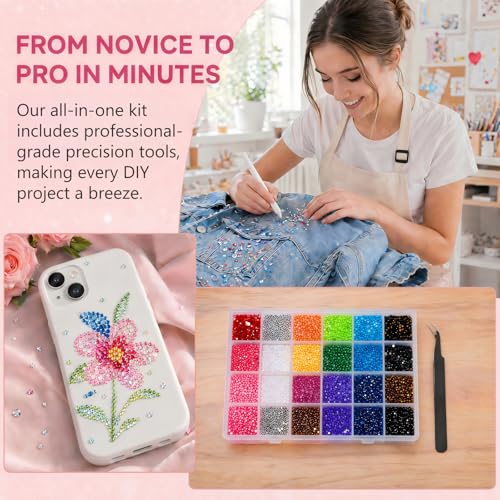 Thumbnail 5 de ZOVRIXIA 24 Colours Nail Rhinestones Kit – Bedazzle Kit with Glue, Pen, Tweezers and Tools