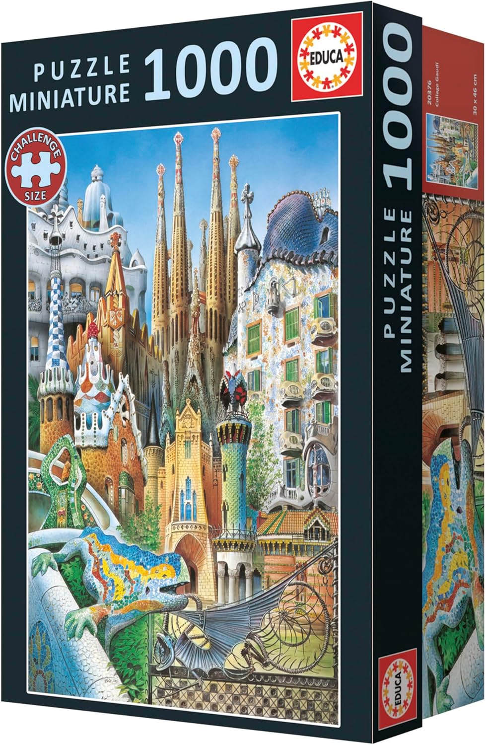 Thumbnail 3 de Puzzle Educa « Le Plus Petit Puzzle de 1000 pièces au Monde » (Gaudi, collage miniature) 30 x 46 cm