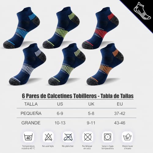 Thumbnail 7 de Niorasen Calcetines Deportivos Hombre, 6 Pares — Cortos y Acolchados