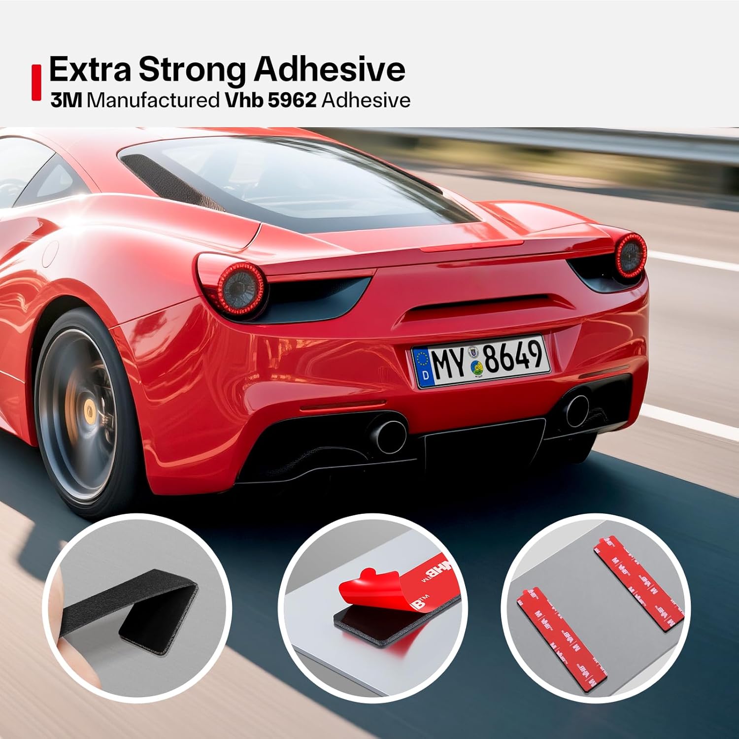 Thumbnail 2 de Number Plate Sticky Pads – 10 Extra Strong Double-Sided Foam Pads for Vehicle Licence Plates