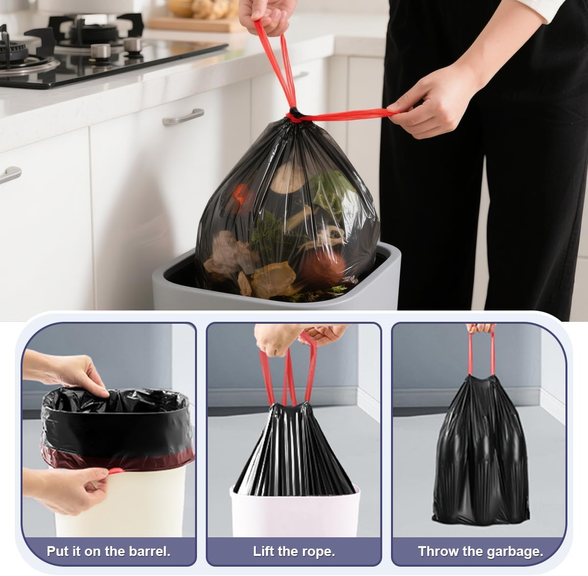 Thumbnail 1 de QILERR 35L Black Bin Bags