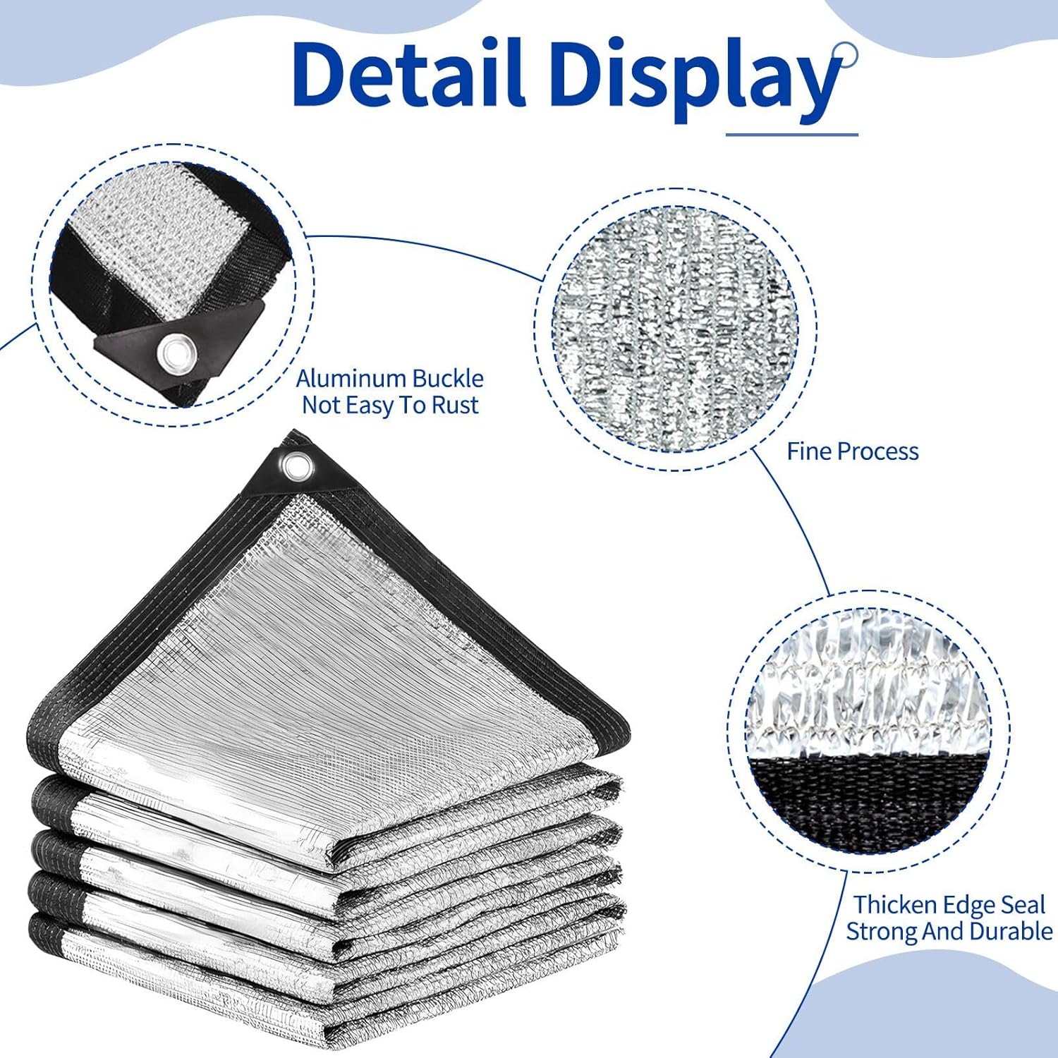Thumbnail 4 de Filet d'ombrage Aluminet Voiture 4x6M – 85% de protection solaire, filet en aluminium avec œillets