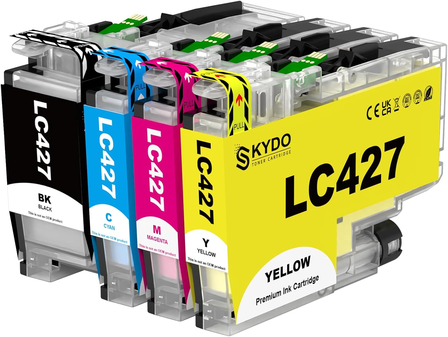 Detalle de Pack 4 cartouches Skydo LC427 compatibles pour Brother LC-427 (1 Noir, 1 Cyan, 1 Magenta, 1 Jaune) – pour MFC et HL