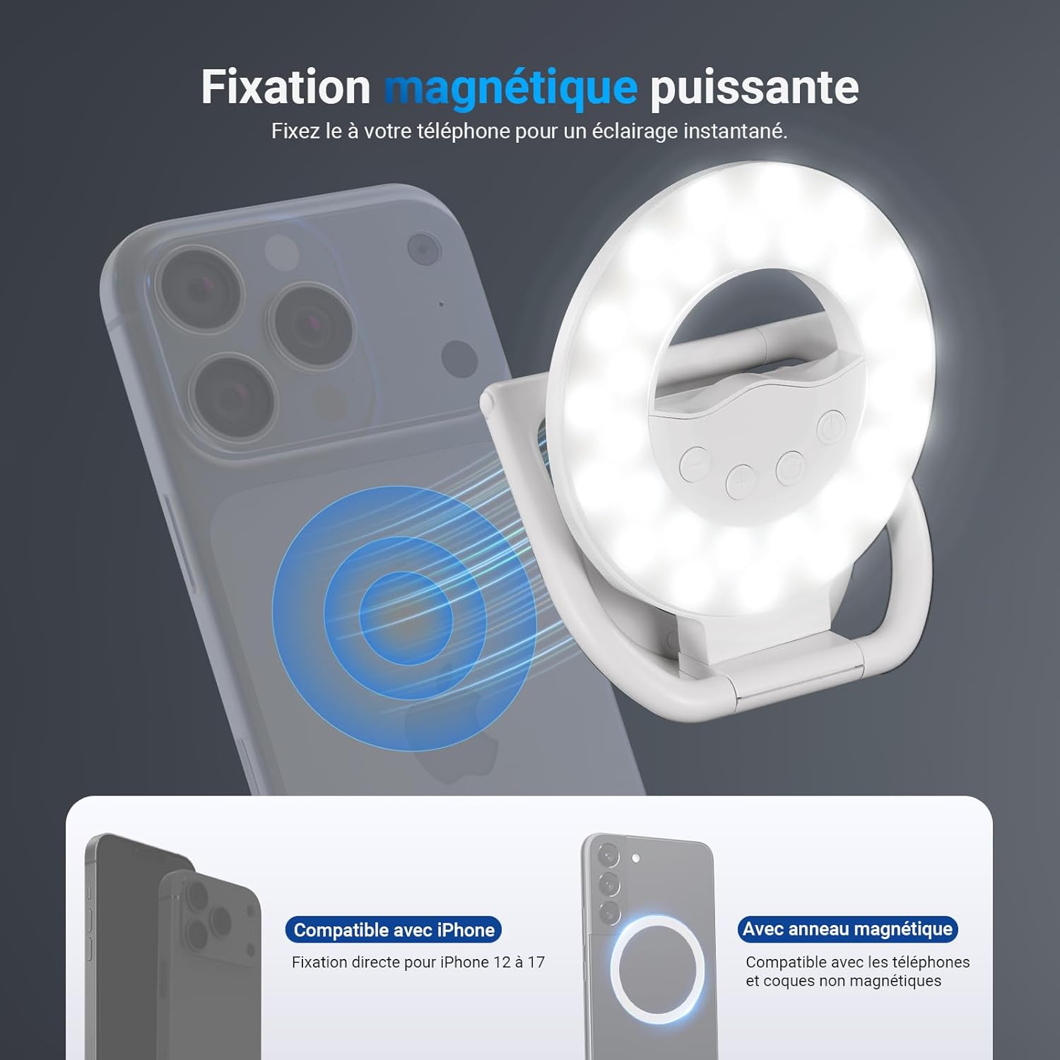 Thumbnail 2 de NEEWER Entry Level Version N35 Ring Light – Anneau Magnétique Selfie pour MagSafe et smartphones