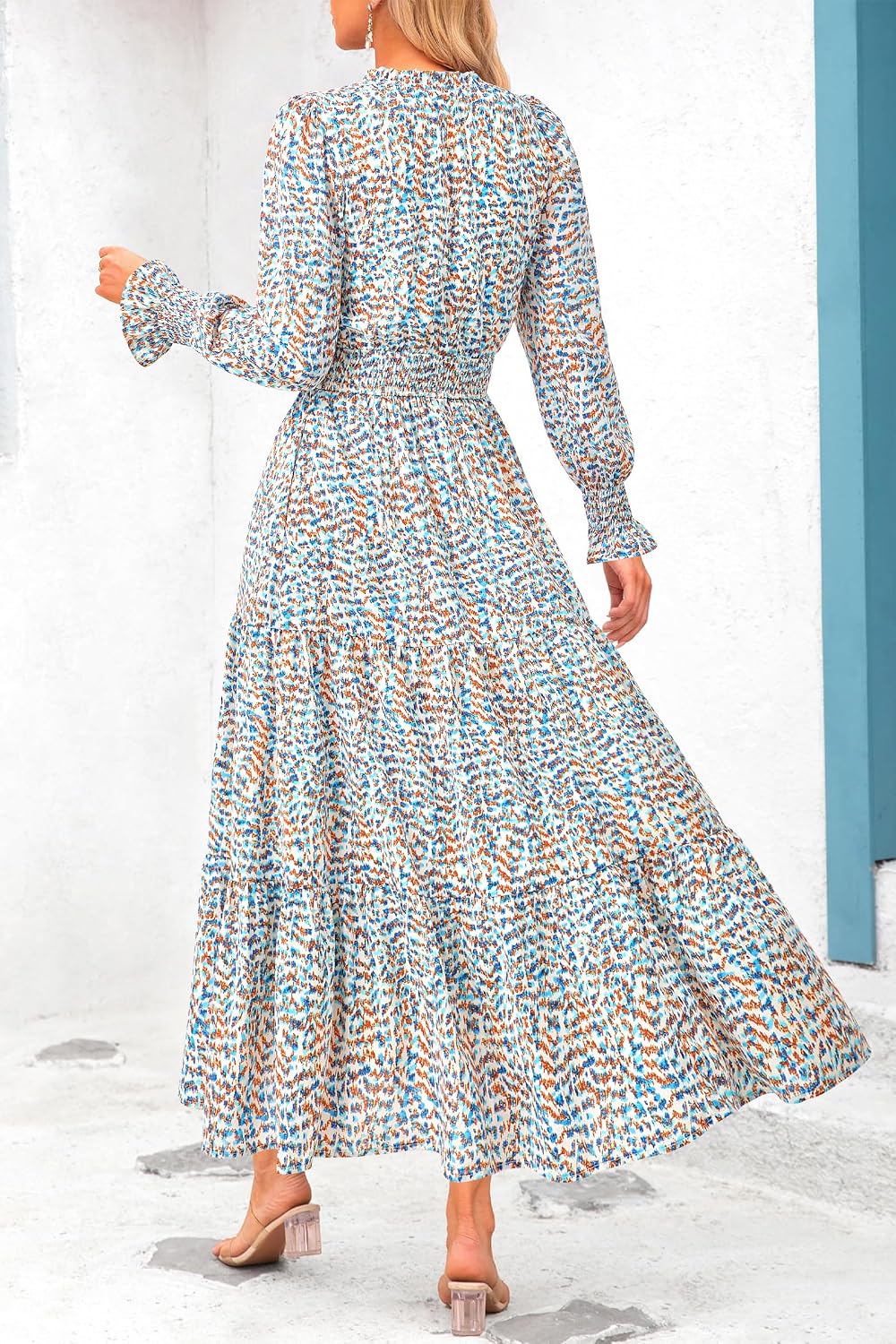 Thumbnail 1 de PRETTYGARDEN Floral Maxi Dress V-Neck