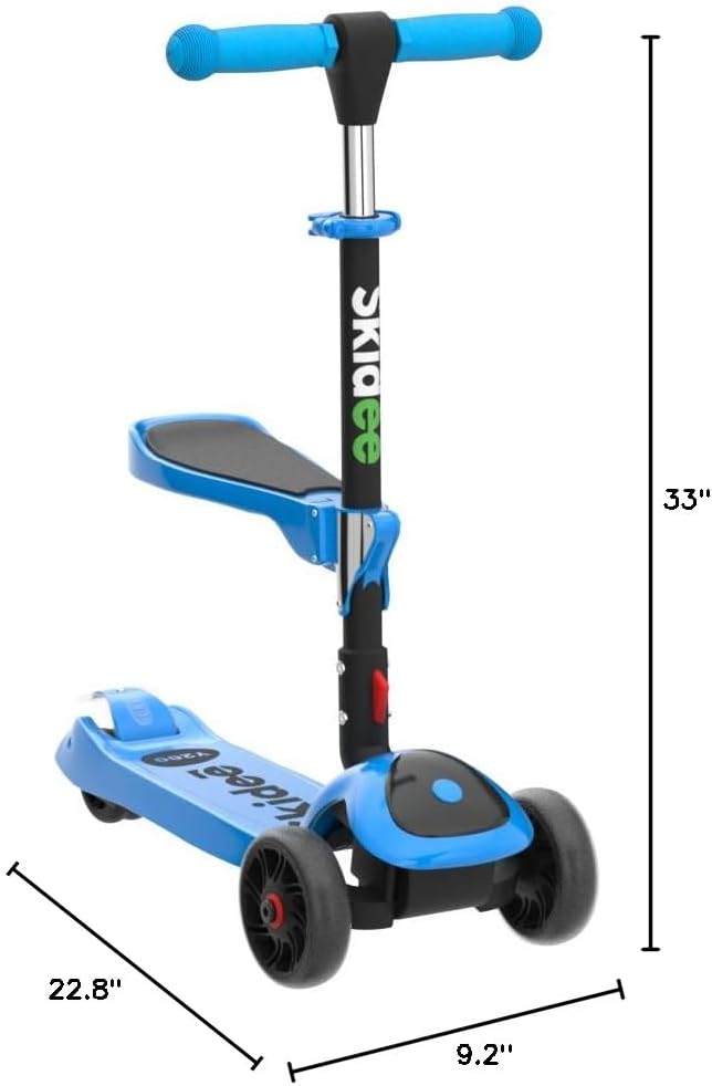 Thumbnail 6 de SKIDEE Foldable 3-Wheel Kick Scooter for Kids (Ages 3-5) with Lean-to-Steer, Adjustable Height, Removable Seat & LED Wheels